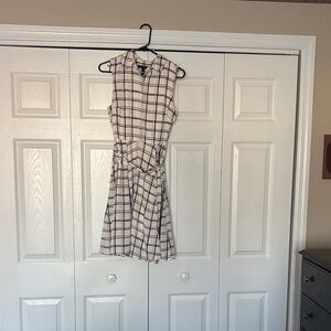Banana Republic Cream and Black Plaid Mini Dress